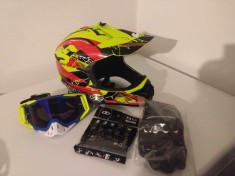Set casca enduro+Ochelari+Manusi+Cagula marimea L(59-60cm) foto
