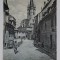 SIBIU , VEDERE SPRE BISERICA EVANGHELICA , CARTE POSTALA 1919