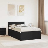 vidaXL Cadru de pat cu headboard Negru 120 x 200 cm Lemn compozit 3408600