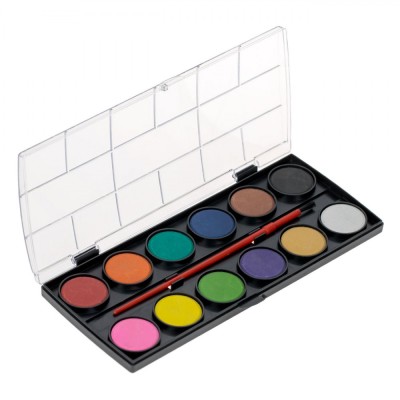 Set Acuarele, Little President, Paletă 12 Culori, Pensulă Inclusă, Multicolor foto