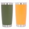 Set 2x Cana Termoizolanta Otel Inoxidabil SS304 cu Capac Perete Dublu 590ml Portocaliu Verde Performance AutoTuning
