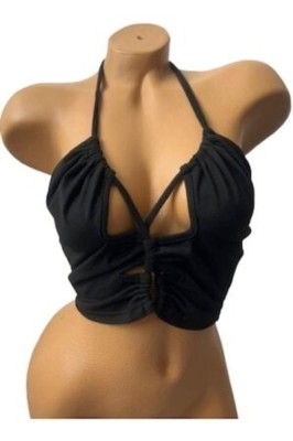 Top fără spate, negru, mărimea M, poliester foto