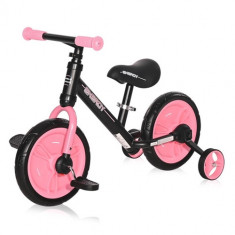 Bicicleta cu Pedale si Roti Ajutatoare Energy, Black &amp;amp; Pink foto
