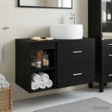 Cumpara ieftin Set de mobilier de baie suspendat 2 buc. Stejar Negru