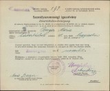 A1880 Adeverință specială de identitate pt refugiat sas din Sibiu care se &icirc;ntoarce acasă din refugiu, 1916, dată de poliția din Esztergom, Ungaria.