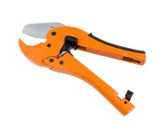 Cleste metalic pentru taiat tevi PVC PP PE, 42 mm maner ergonomic, portocaliu foto