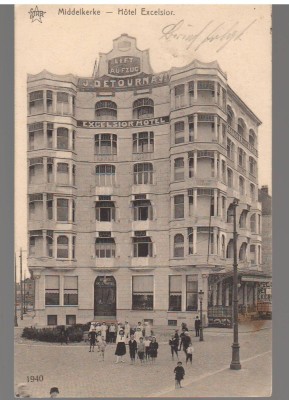 CPIB 23925 - CARTE POSTALA - MIDDELKERKE - HOTEL EXVELSIOR, BELGIA, CIRCULATA, 1915, STAMPILA foto