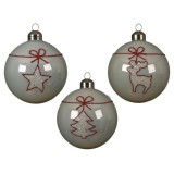Cumpara ieftin Glob decorativ - Bauble Glass Glitter Bow - mai multe modele | Kaemingk
