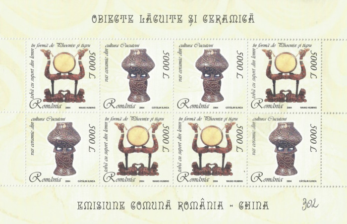 Romania, LP 1858a/2004, Ob. lacuite si ceramica (em. com. Romania-China), MNH