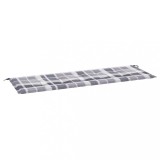 Cumpara ieftin Perna banca de gradina, gri carouri, 150x50x4 cm, textil Oxford