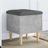 Bancă de depozitare, gri beton, 42x42x46 cm, lemn prelucrat