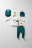 Cumpara ieftin Set de 5 piese pentru nou nascut baietel Mountain, Tongs baby, 0-3 luni (Culoare: Verde)