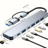 Hub USB 7-in-1, USB-C, USB 2.0/USB 3.0, Ultra-Subtire. Viteza Mare, Transfer Rapid De Date, Compatibil Cu PC, Mac, Laptop Lenovo, Dell, HP, Asus, Acer, Oem
