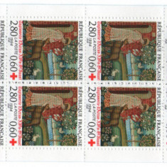 Franta 1994 - crucea rosie, 10 neuzate in carnet filatelic