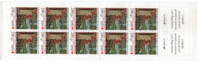 Franta 1994 - crucea rosie, 10 neuzate in carnet filatelic foto