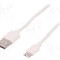 Cablu USB A mufa, USB C mufa, USB 2.0, lungime 2m, alb, Goobay - 59130