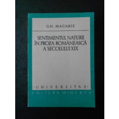 GH. MACARIE - SENTIMENTUL NATURII IN PROZA ROMANEASCA A SECOLULUI XIX