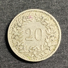 Moneda 20 rappen 1894 Elvetia