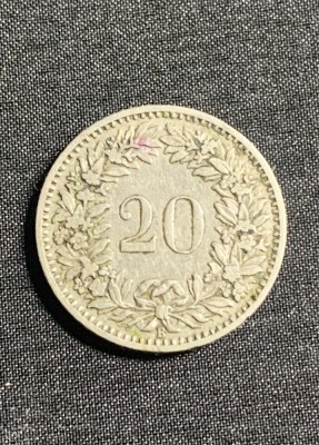 Moneda 20 rappen 1894 Elvetia foto