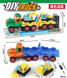 Tractorul Transportă 2 Căruțe de Construcție cu Chei