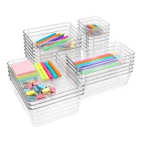 Set 25 organizatoare transparente pentru sertar Ruhhy