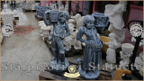 Set statuete copii cu coșulețe, din beton, model J3,J4.
