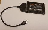 Cablu adaptor USB 3.0 -&gt; SATA3 UASP - pentru SSD sau HDD de laptop 2.5&quot;
