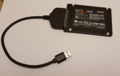 Cablu adaptor USB 3.0 -&amp;gt; SATA3 UASP - pentru SSD sau HDD de laptop 2.5&amp;quot; foto