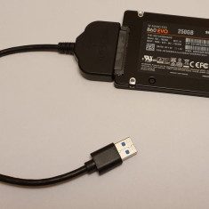 Cablu adaptor USB 3.0 -> SATA3 UASP - pentru SSD sau HDD de laptop 2.5"