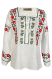 Bluza tip ie dama B23, alb cristal/rosu Bluza tip ie dama B23, alb cristal/rosu, marimea XL