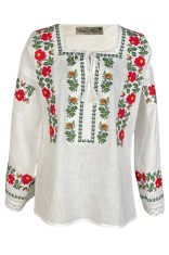 Bluza tip ie dama B23, alb cristal/rosu Bluza tip ie dama B23, alb cristal/rosu, marimea XL