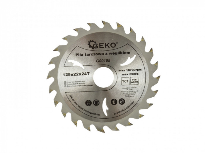 Disc pentru lemn 125x22x24T, Geko G00105