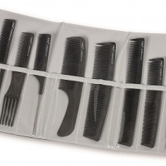 Set 8 piepteni din carbon pentru frizerie/barber/salon/coafor