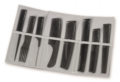 Set 8 piepteni din carbon pentru frizerie/barber/salon/coafor foto