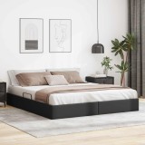 Cumpara ieftin Cadru de pat otoman Negru 180 x 200 cm Piele artificiala