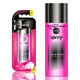 Odorizant auto Aroma Car Aroma Spray Bubble Gum 50ml, compozitie lichida parfumata in sticla cu atomizor si capac semitransparent colorat