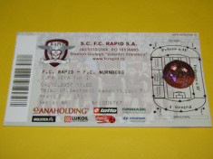 Bilet meci fotbal RAPID Bucuresti - FC NURNBERG (UEFA Cup 04.10.2007) foto