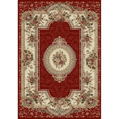 Covor Model Lotos 571-210, Marime 50 x 80 cm, Rosu, Inaltime Fir 8 mm, Antialergic, Polipropilena, Living, Dormitor, Sufragerie, Birou foto