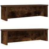 Rafturi de bucătărie stivuibile 2 buc Stejar afumat 60x15x16 cm
