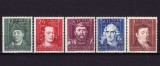 Cumpara ieftin ✅ ( S45 ) Germania Reich 1942 Guvernamantul General 3 ani &quot; Personalitati ale culturii &quot; serie Mi.120-124 , MNH perfect