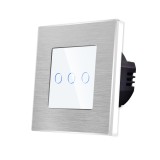 Cumpara ieftin Intrerupator Triplu cu Touch din Sticla si Rama de Aluminiu LUXION SmartElectro IntelligentHouse