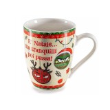 Cana Craciun portelan multicolor in cutie cadou RT &Oslash; 8 cm x 10,5 H, 300 ml