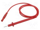 Cablu de măsurare HIRSCHMANN T&amp;M 16A 1m mufă banană 4 mm roșu