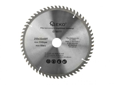 Disc circular pentru lemn 250x32x60T, Geko G78071 foto
