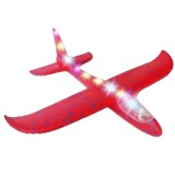 Avion planor cu pilot, flippy, din polistiren, cu lumini pe toata lungimea, 47 cm, rosu