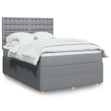 VidaXL Pat continental, gri deschis, 140x200 cm, material textil