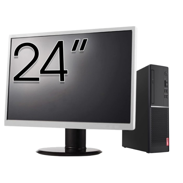 Pachet Calculator Second Hand LENOVO V520s SFF, Intel Core i3-7100 2.80GHz, 8GB DDR4, 256GB SSD, DVD-ROM + Monitor 24&amp;quot; NewTechnology Media