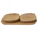 Set 3 platouri lemn pentru servire 38x22x2.5cm Zilan 1451