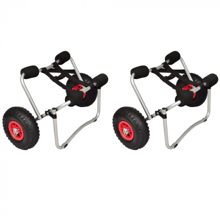 vidaXL Cărucioare pentru caiac, 2 buc., aluminiu