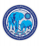 Abtibild feng shui anti-furt si violenta elefant si rinocer albastru - 11cm